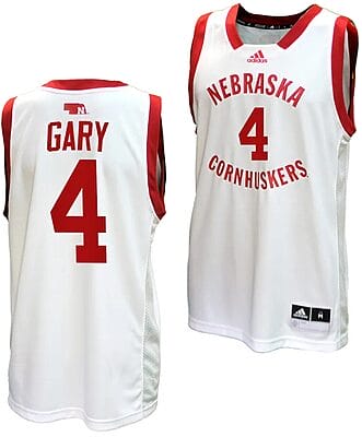 Juwan Gary Jersey #4 Nebraska Cornhuskers Basketball Home Uniform 2023-24 White