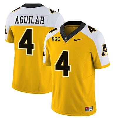 Joey Aguilar Jersey #4 Appalachian State Mountaineers Vapor Limited College Football Yellow Alternate