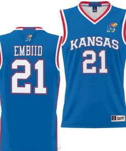 Joel Embiid Jersey #21 Kansas Jayhawks NIL College Basketball Lightweight Royal