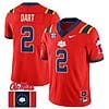 Jaxson Dart Jersey #2 Ole Miss Rebels Football Ole Miss Flag All Stitched Red