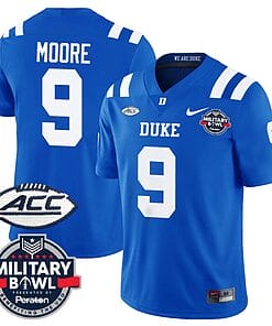 Jaquez Moore Jersey #9 Duke Blue Devils Football Limited Royal - Military Bowl