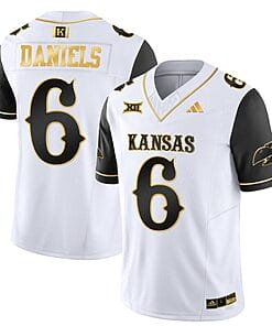 Jalon Daniels Jersey #6 Kansas Jayhawks Blackhawk Gold Vapor Football Black Sleeves