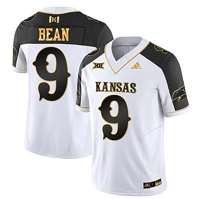 Jason Bean Jersey #9 Kansas Jayhawks Blackhawk Gold Vapor Football Inverted