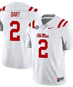 Jaxson Dart Jersey #2 Ole Miss Rebels Football All Stitched White