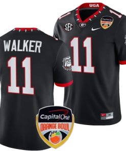 Jalon Walker Jersey #11 Georgia Bulldogs Orange Bowl Patch 2023 College Football Black