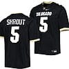 JT Shrout Jersey #5 Colorado Buffaloes College Football Untouchable Replica Black