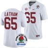 JC Latham Jersey #65 Alabama Crimson Tide Rose Bowl Game 2024 Patch College Football Playoff White