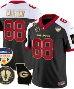 Jalen Carter Jersey #88 Georgia Bulldogs Vapor Limited Orange Bowl Patch Alternate