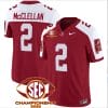 Jase McClellan Jersey #2 Alabama Crimson SEC Championship 2023 Patch Vapor Limited Football Crimson Alternate