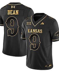 Jason Bean Jersey #9 Kansas Jayhawks Blackhawk Gold Vapor Football Black Gold