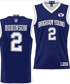 Jaxson Robinson Jersey #2 BYU Cougars NIL College Basketball Jersey Lightweight Navy