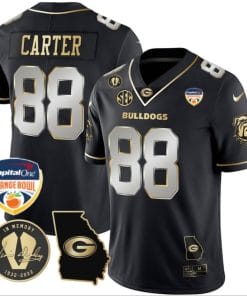 Jalen Carter Jersey #88 Georgia Bulldogs Vapor Limited Orange Bowl Patch Black Limited