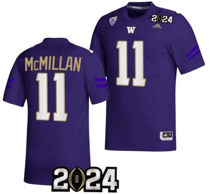 Jalen McMillan Jersey #11 Washington Huskies 2024 College Football Playoff National Championship Purple