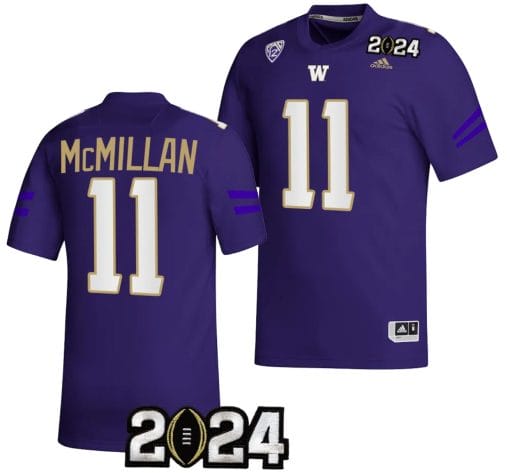 Jalen McMillan Jersey #11 Washington Huskies 2024 College Football Playoff National Championship Purple