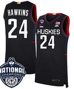 Jordan Hawkins Jersey #24 UConn Huskies 2023 National Champions College Basketball Black