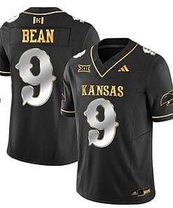 Jason Bean Jersey #9 Kansas Jayhawks Blackhawk Gold Vapor Football Black Limited