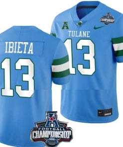 Justin Ibieta Jersey #13 Tulane Green Wave 2022 ACC Football Championship Blue
