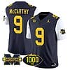 JJ McCarthy Jersey #9 Michigan Wolverines 1000 Wins Patch Vapor Limited Football White Sleeves