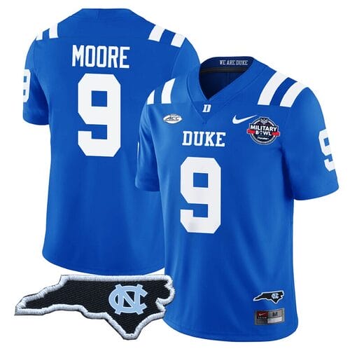 Jaquez Moore Jersey #9 Duke Blue Devils Football Limited Royal - NC State