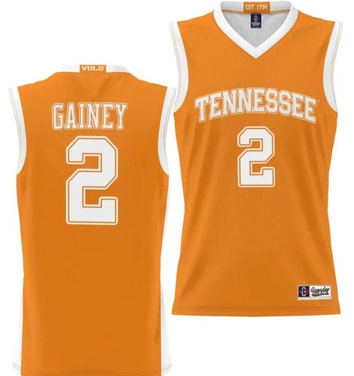 Jordan Gainey Jersey #2 Tennessee Volunteers NIL College Basketball Lightweight Orange