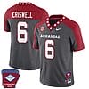 Jacolby Criswell Jersey #6 Arkansas Razorback Football Arkansas Patch Red Alternate