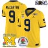 JJ McCarthy Jersey #9 Vapor Limited 2024 College Football Bowl and Rose Bowl Patch Maize