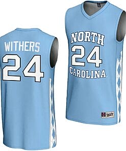 JaeLyn Withers Jersey #24 UNC Tar Heels Basketball Lightweight Blue