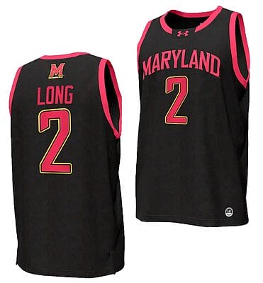 Jahari Long Jersey #2 Maryland Terrapins College NIL Replica Basketball Black