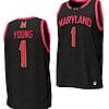 Jahmir Young Jersey #1 Maryland Terrapins College NIL Replica Basketball Black