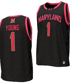 Jahmir Young Jersey #1 Maryland Terrapins College NIL Replica Basketball Black