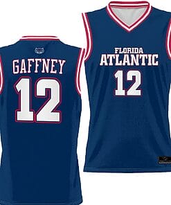 Jalen Gaffney Jersey #12 FAU Owls Full Sublimated Alternate Basketball Navy