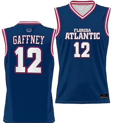 Jalen Gaffney Jersey #12 FAU Owls Full Sublimated Alternate Basketball Navy