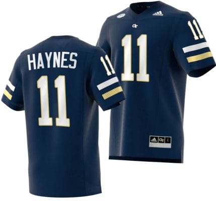 Jamal Haynes Jersey #11 Georgia Tech Yellow Jackets 2023 Premier Football Uniform Navy