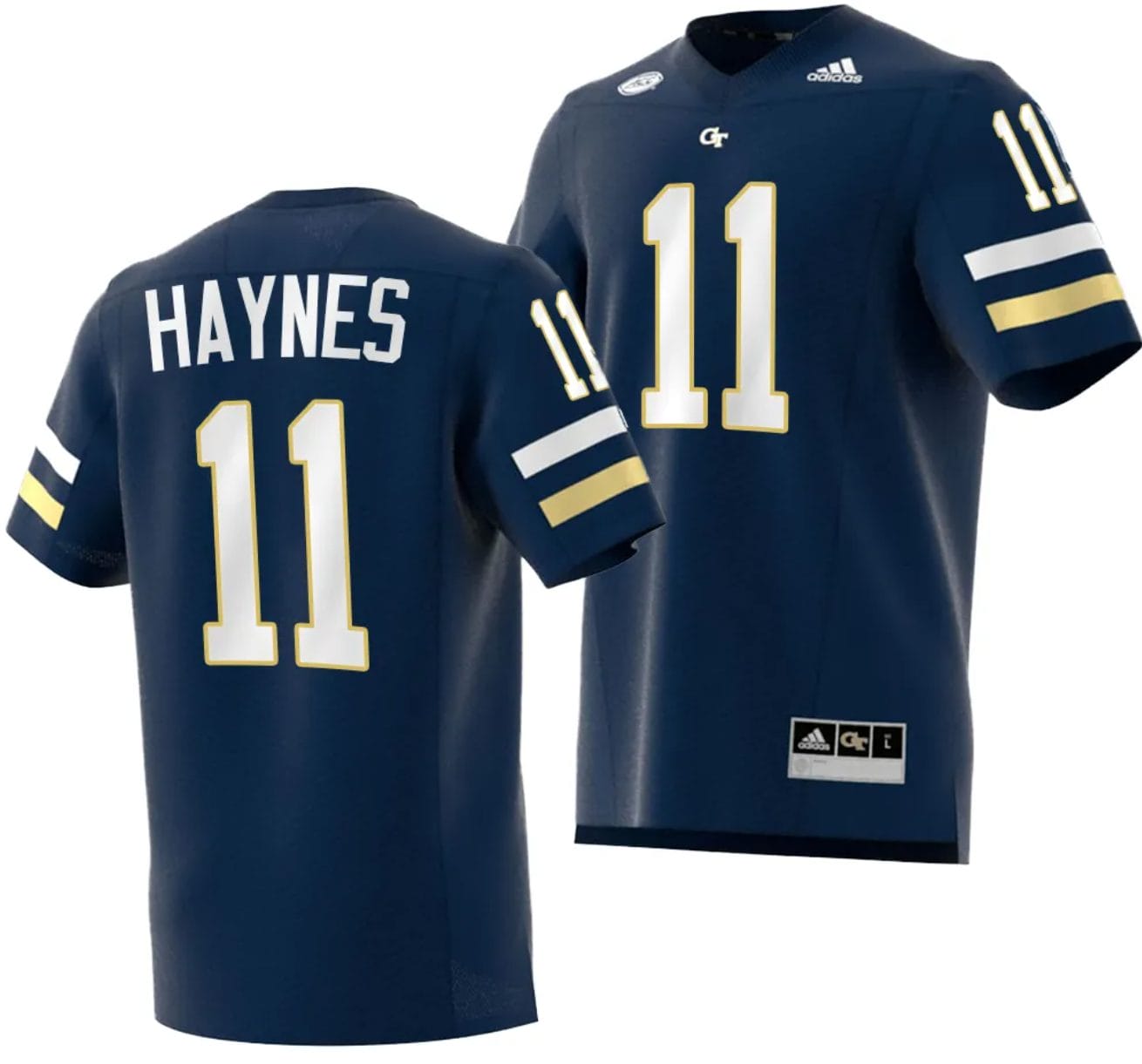 Jamal Haynes Jersey #11 Georgia Tech Yellow Jackets 2023 Premier Football Uniform Navy
