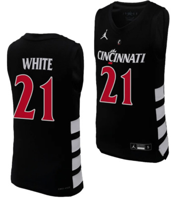 James White Jersey #21 Cincinnati Bearcats College Basketball Replica 2023-24 Black