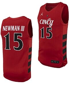 John Newman III Jersey #15 Cincinnati Bearcats College Basketball Replica 2023-24 Red