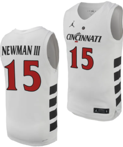 John Newman III Jersey #15 Cincinnati Bearcats College Basketball Replica 2023-24 White