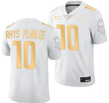 John Rhys Plumlee Jersey #10 UCF Knights Light Mode College Football White Golden