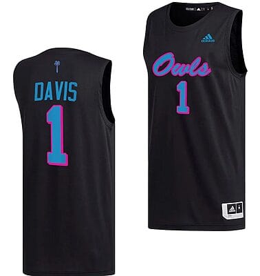 Johnell Davis Jersey #1 FAU Owls College Basketball Replica Black