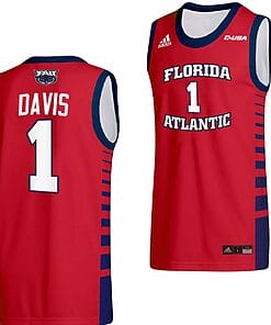 Johnell Davis Jersey #1 FAU Owls College Basketball Replica Red