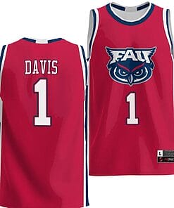 Johnell Davis Jersey #1 FAU Owls NIL Basketball Lightweight Red
