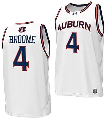 Johni Broome Jersey #4 Auburn Tigers Replica College Basketball 2023-24 White
