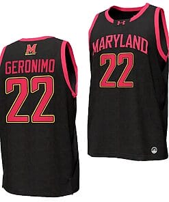 Jordan Geronimo Jersey #22 Maryland Terrapins College NIL Replica Basketball Black