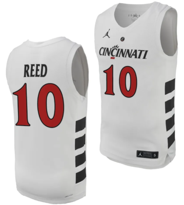 Josh Reed Jersey #10 Cincinnati Bearcats College Basketball Replica 2023-24 White