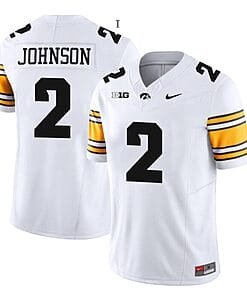 Kaleb Johnson Jersey #2 Iowa Hawkeyes Vapor Limited College Football White