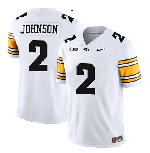 Kaleb Johnson Jersey #2 Iowa Hawkeyes Vapor Limited College Football White