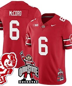 Kyle McCord Jersey #6 Ohio State Buckeyes Football Stitched Brutus Buckeye Patch Scarlet