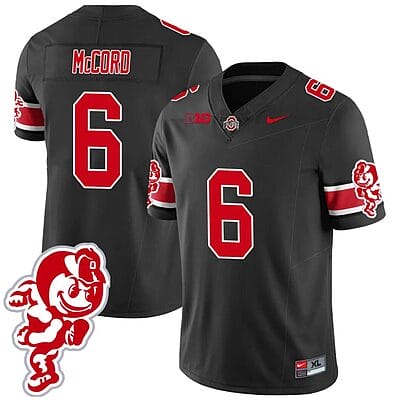 Kyle McCord Jersey #6 Ohio State Buckeyes Football 2023 Stitched Brutus Buckeye Patch Black