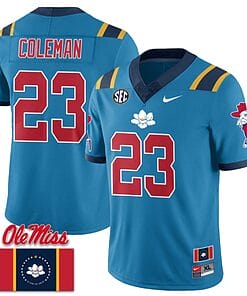 Khari Coleman Jersey #23 Ole Miss Rebels Football Ole Miss Flag All Stitched Blue 2