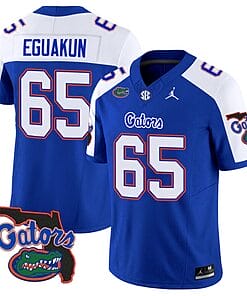 Kingsley Eguakun Jersey #65 Florida Gators Vapor Limited Florida Map College Football Royal Alternate